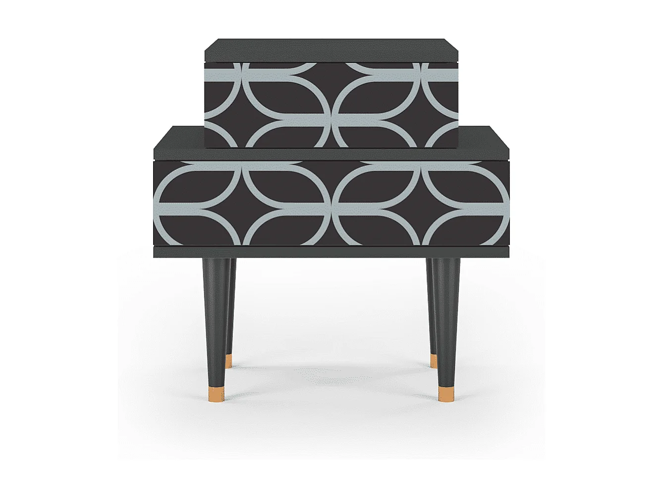 Table de nuit - 58х58х41 cm - NS1 - Braided Blue, Anthracite