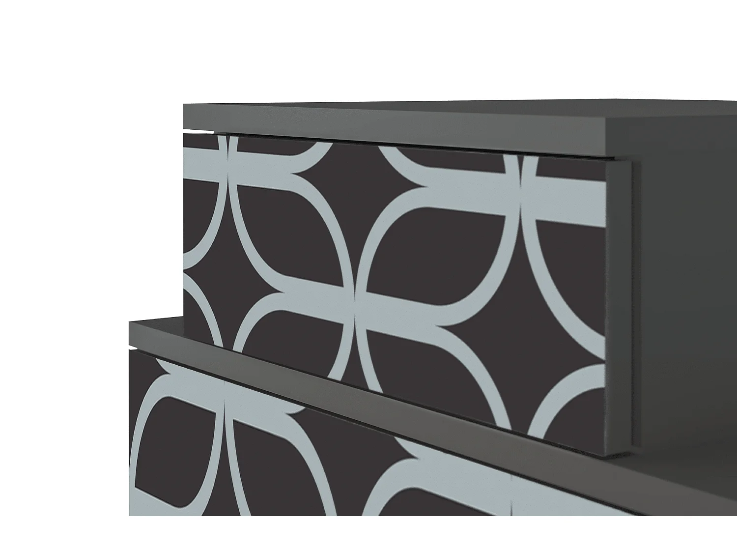 Table de nuit - 58х58х41 cm - NS1 - Braided Blue, Anthracite