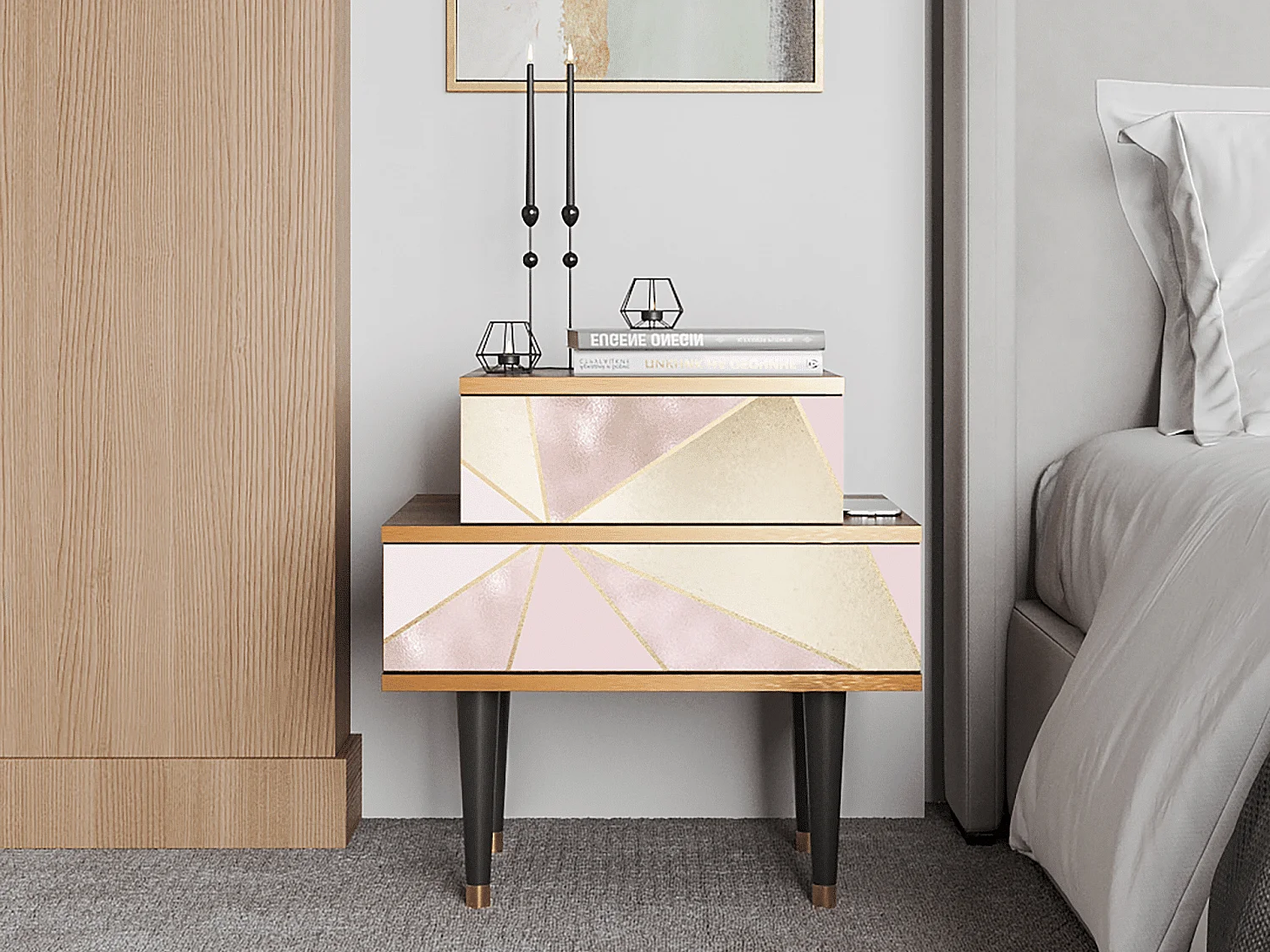 Stolik nocny - 58х58х41 cm - NS1 - Cosmopolitan Diva, Orzech