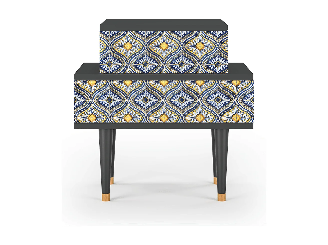Table de nuit - 58х58х41 cm - NS1 - Illusory Pattern, Anthracite