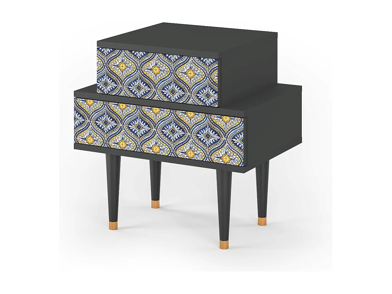 Table de nuit - 58х58х41 cm - NS1 - Illusory Pattern, Anthracite