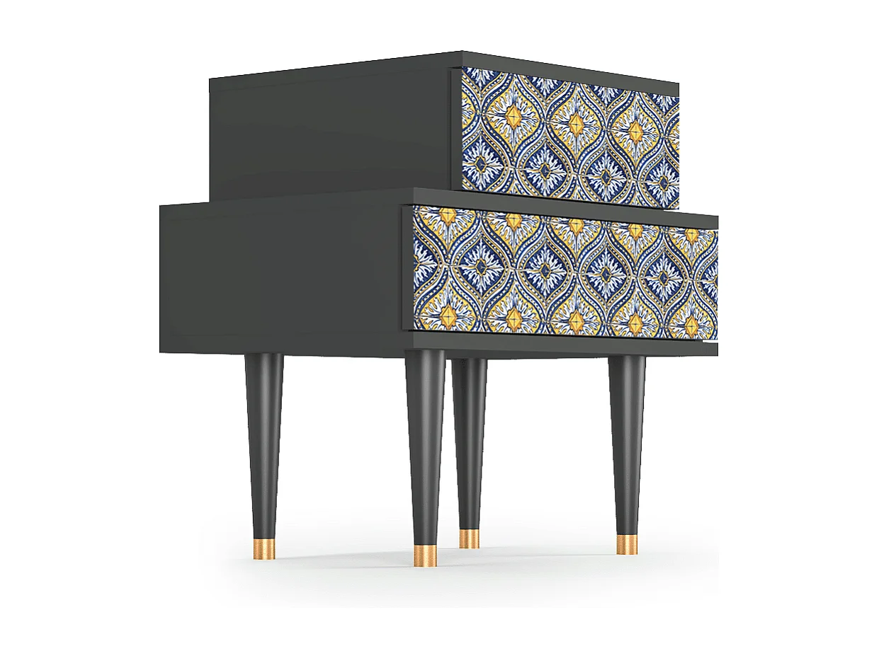 Table de nuit - 58х58х41 cm - NS1 - Illusory Pattern, Anthracite