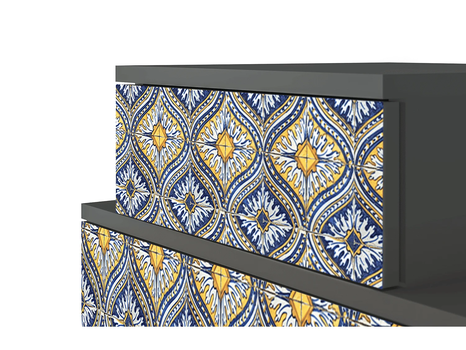 Table de nuit - 58х58х41 cm - NS1 - Illusory Pattern, Anthracite