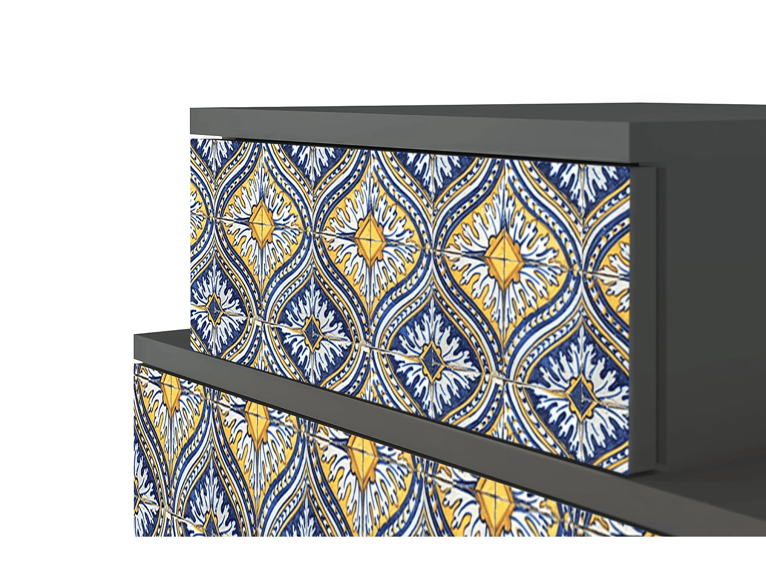 Stolik nocny - 58х58х41 cm - NS1 - Illusory Pattern, Antracyt