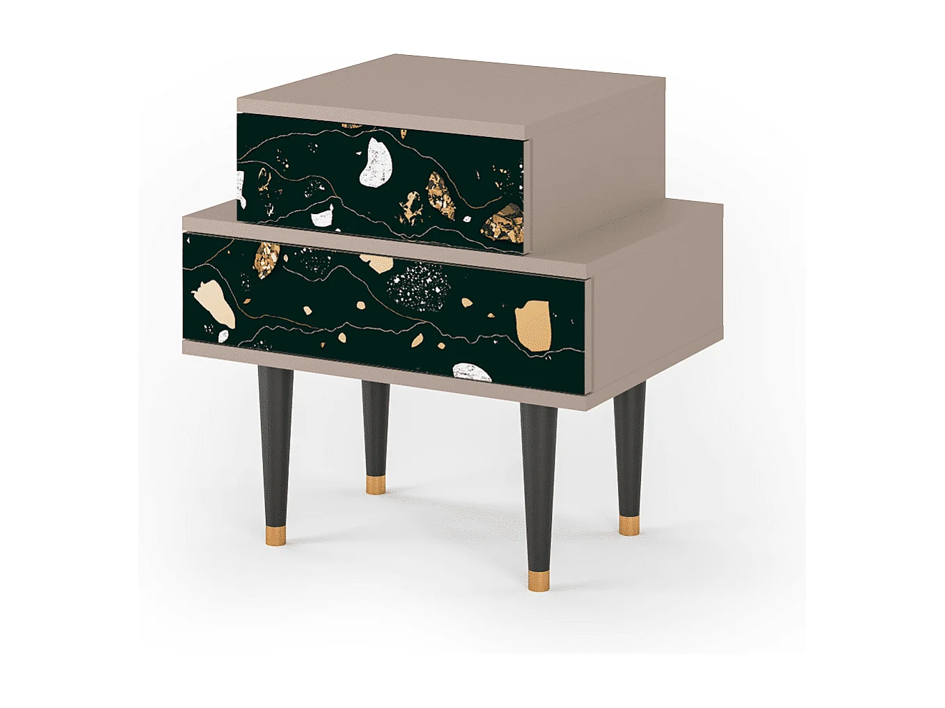 Stolik nocny - 58х58х41 cm - NS1 - Space Rocks, Latte