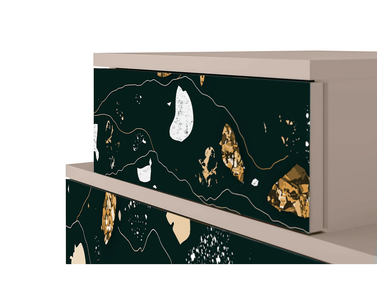 Stolik nocny - 58х58х41 cm - NS1 - Space Rocks, Latte