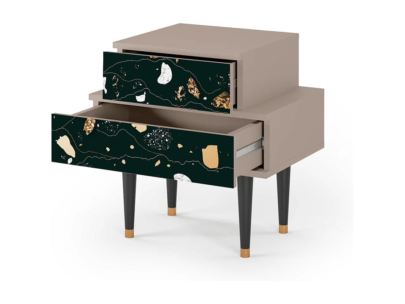 Stolik nocny - 58х58х41 cm - NS1 - Space Rocks, Latte
