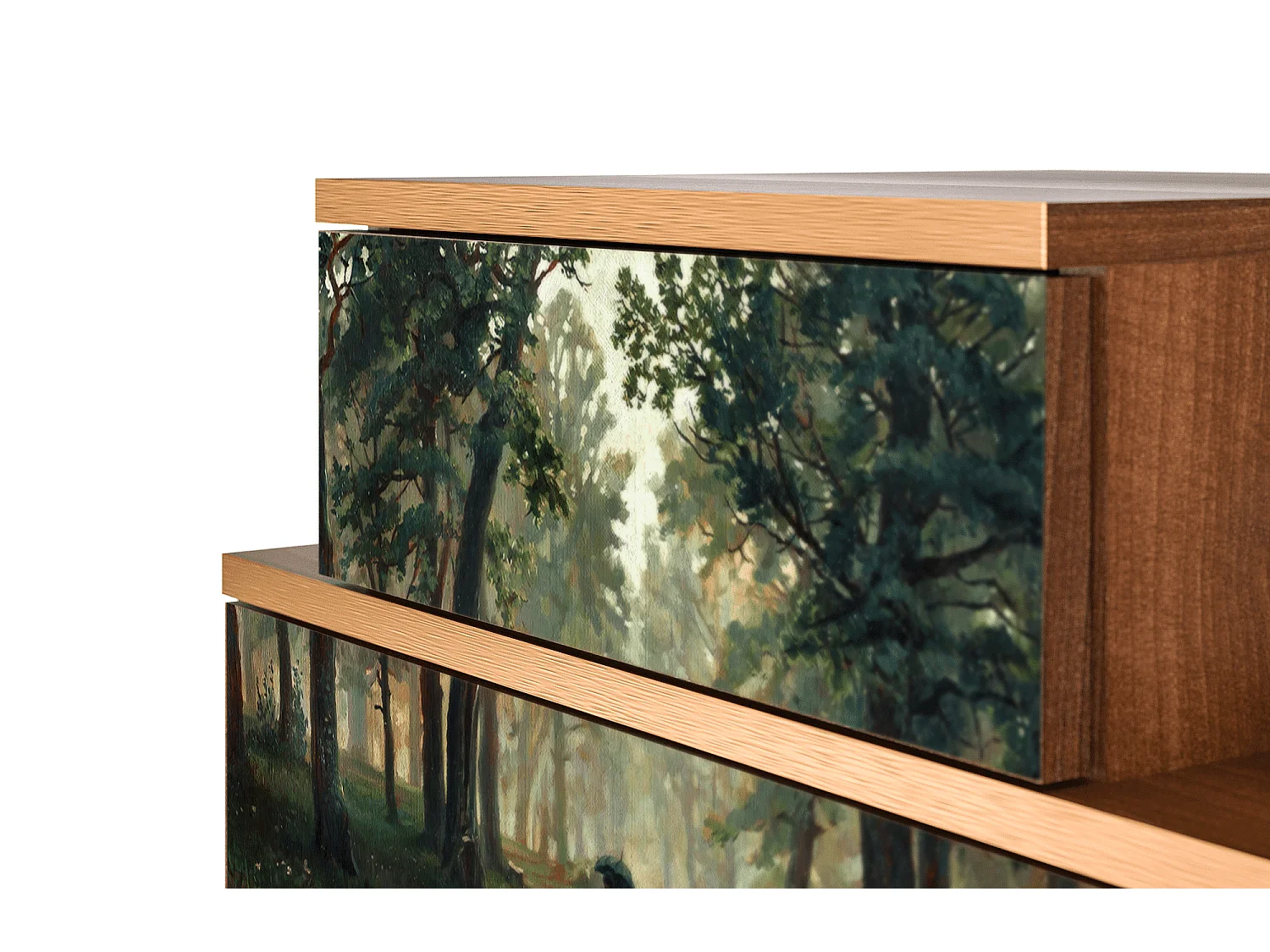 Table de nuit - 58х58х41 cm - NS1 -  Rain in the Oak Forest, Noyer