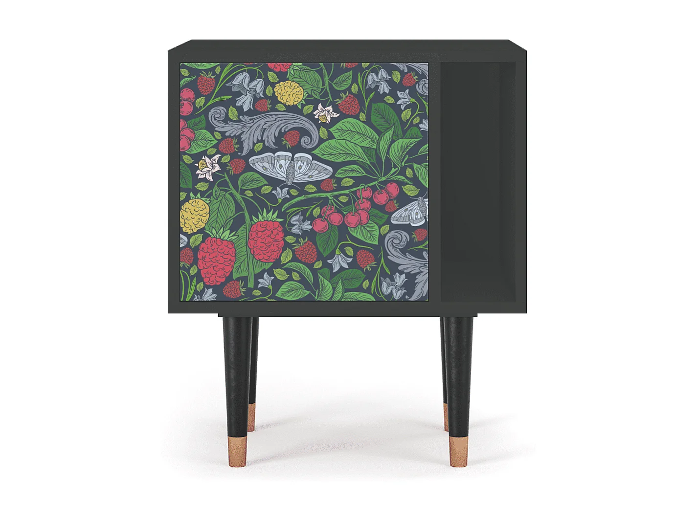 Table de nuit - 57х69х48 cm - S2 - Summer Berries, Anthracite