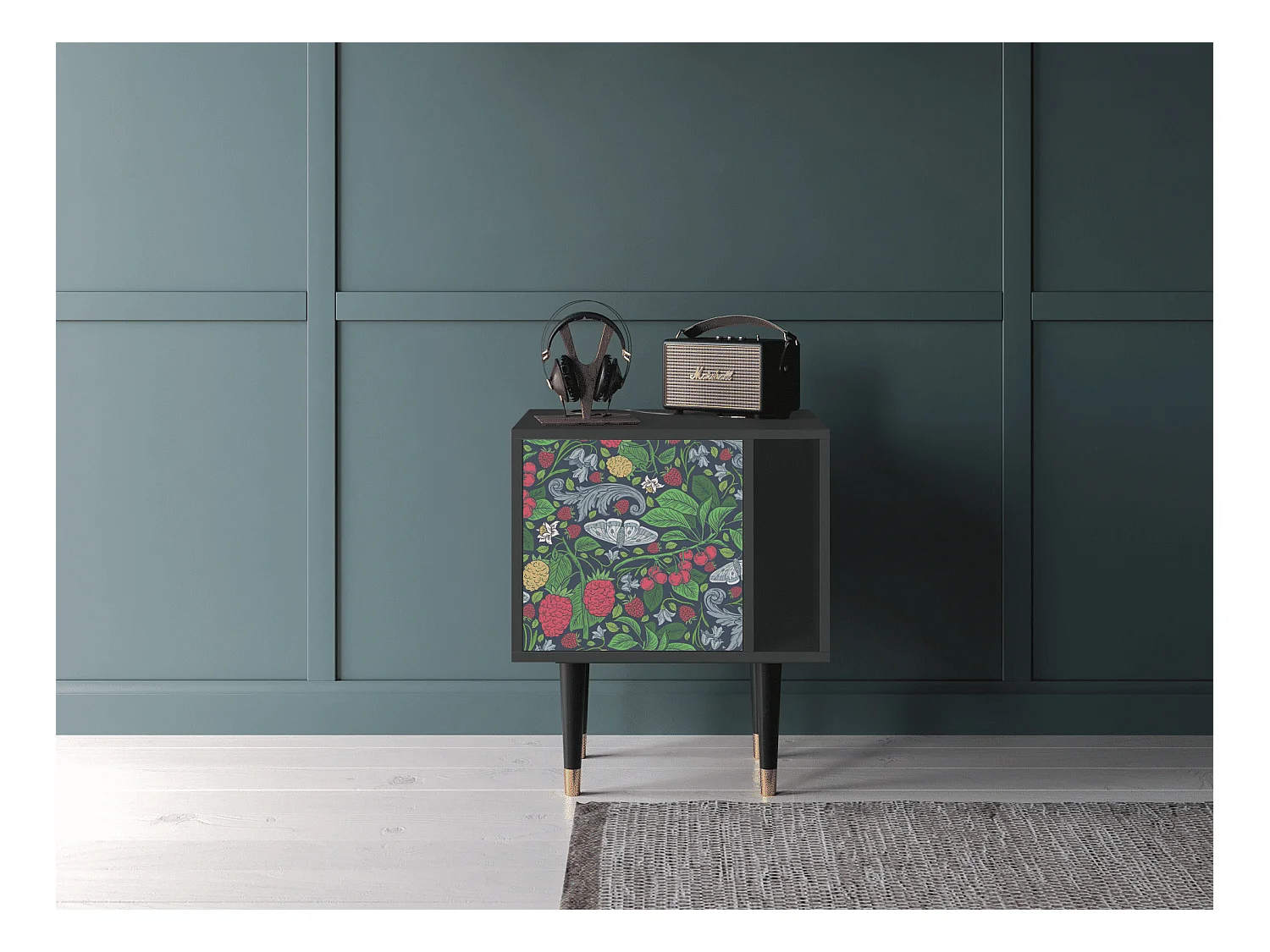 Comodino - 57х69х48 cm - S2 - Summer Berries, Antracite