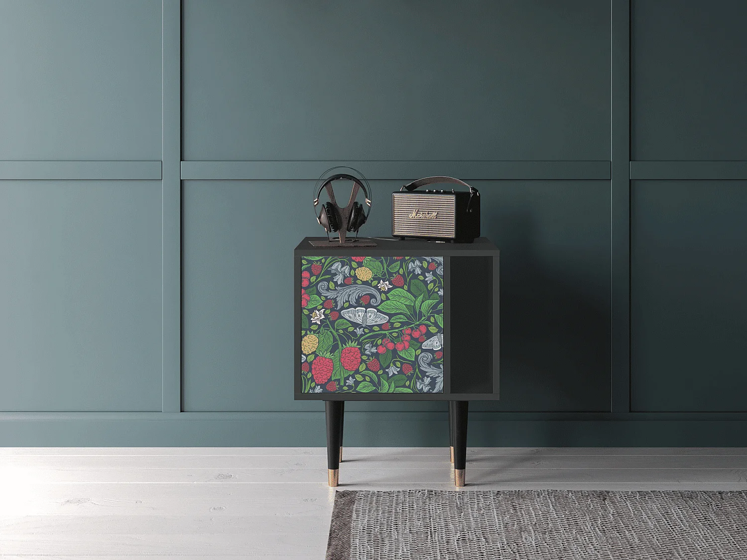 Table de nuit - 57х69х48 cm - S2 - Summer Berries, Anthracite