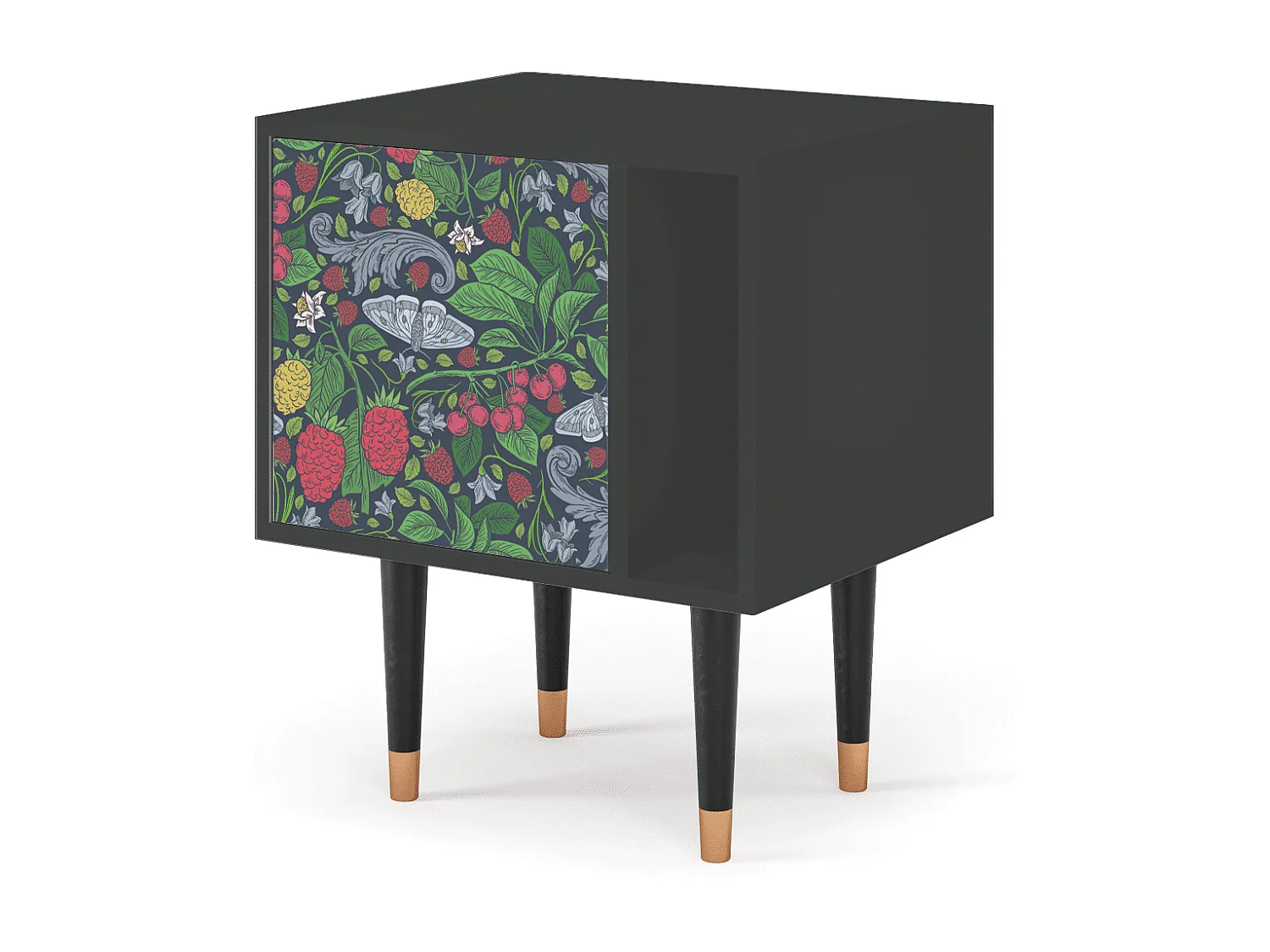 Table de nuit - 57х69х48 cm - S2 - Summer Berries, Anthracite