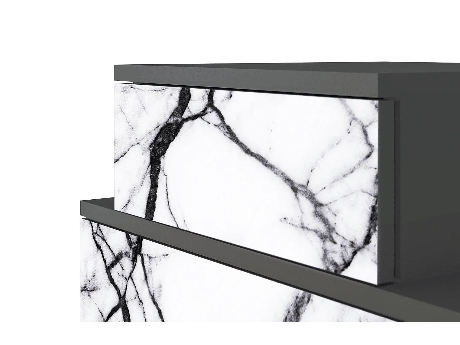 Nachtkastje - 58х58х41 cm - NS1 - Raven Marble, Antraciet