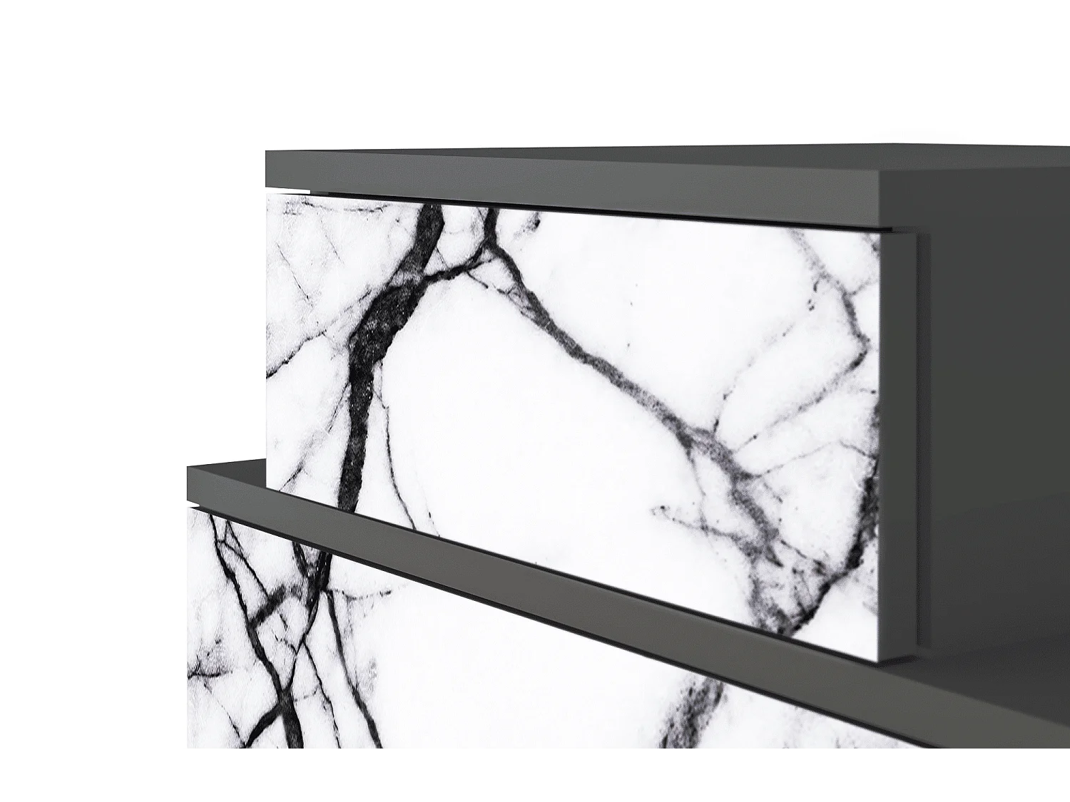 Table de nuit - 58х58х41 cm - NS1 - Raven Marble, Anthracite