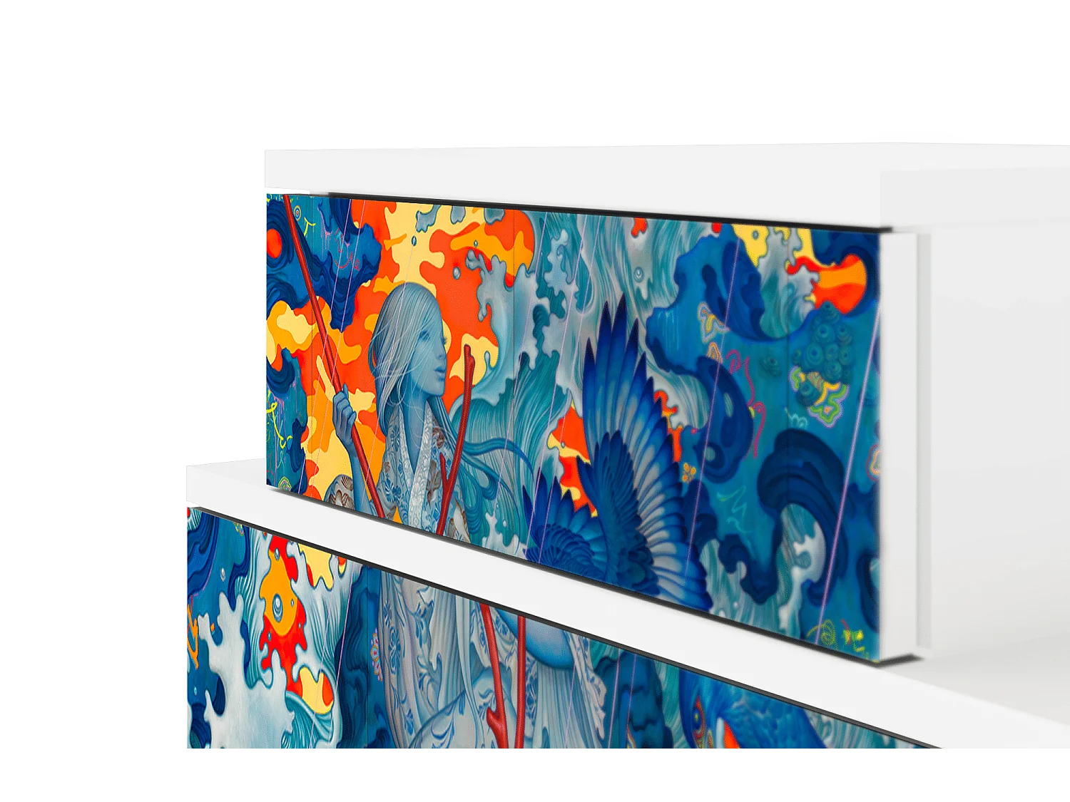 Table de nuit - 58х58х41 cm - NS1 - The Girl - James Jean, Blanc