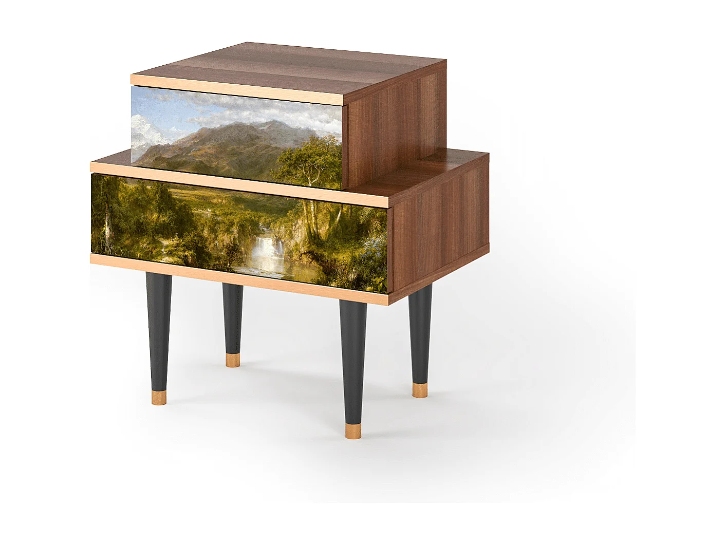 Mesita de noche - 58х58х41 cm - NS1 - The Heart of the Andes , Nogal