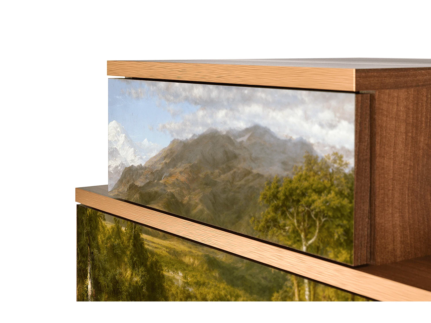 Mesita de noche - 58х58х41 cm - NS1 - The Heart of the Andes , Nogal