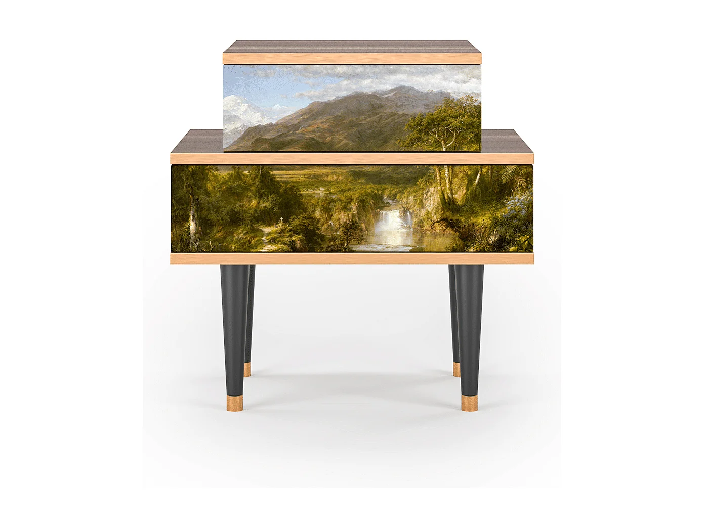 Table de nuit - 58х58х41 cm - NS1 - The Heart of the Andes , Noyer