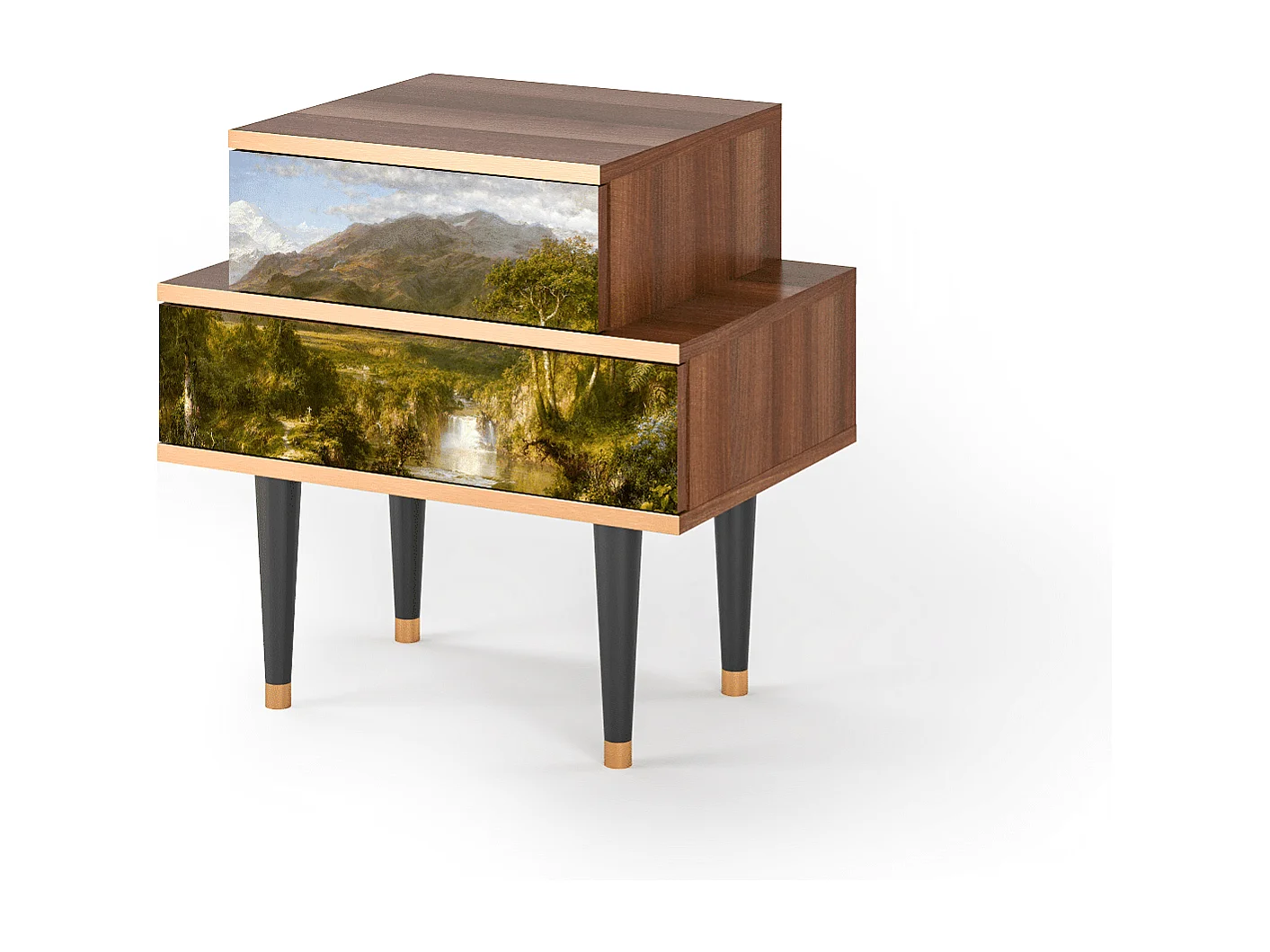 Table de nuit - 58х58х41 cm - NS1 - The Heart of the Andes , Noyer