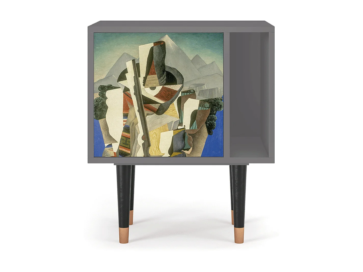Nachtkastje - 57х69х48 cm - S2 - The Cubist Paintings , Grijs