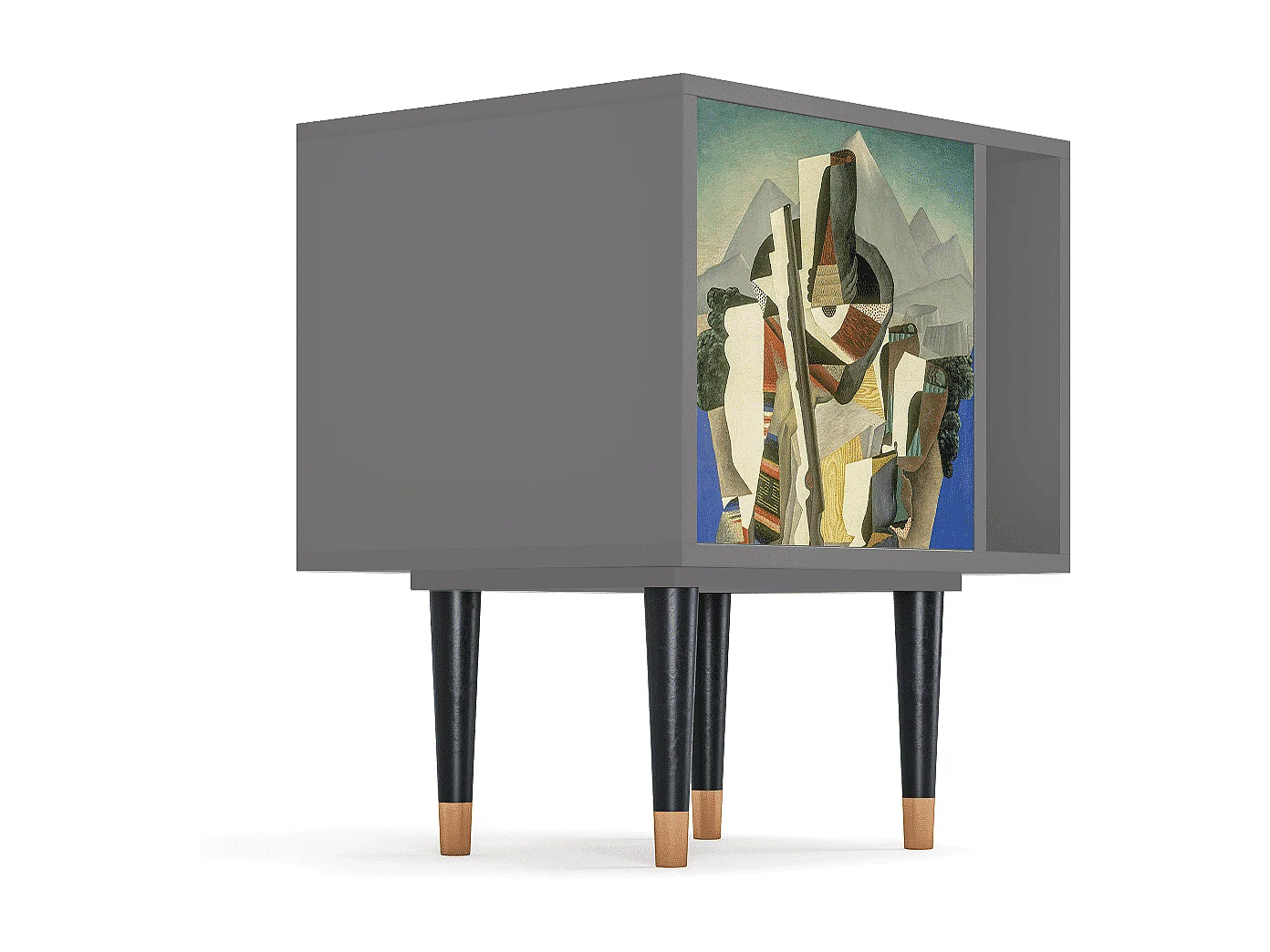 Nachtkastje - 57х69х48 cm - S2 - The Cubist Paintings , Grijs