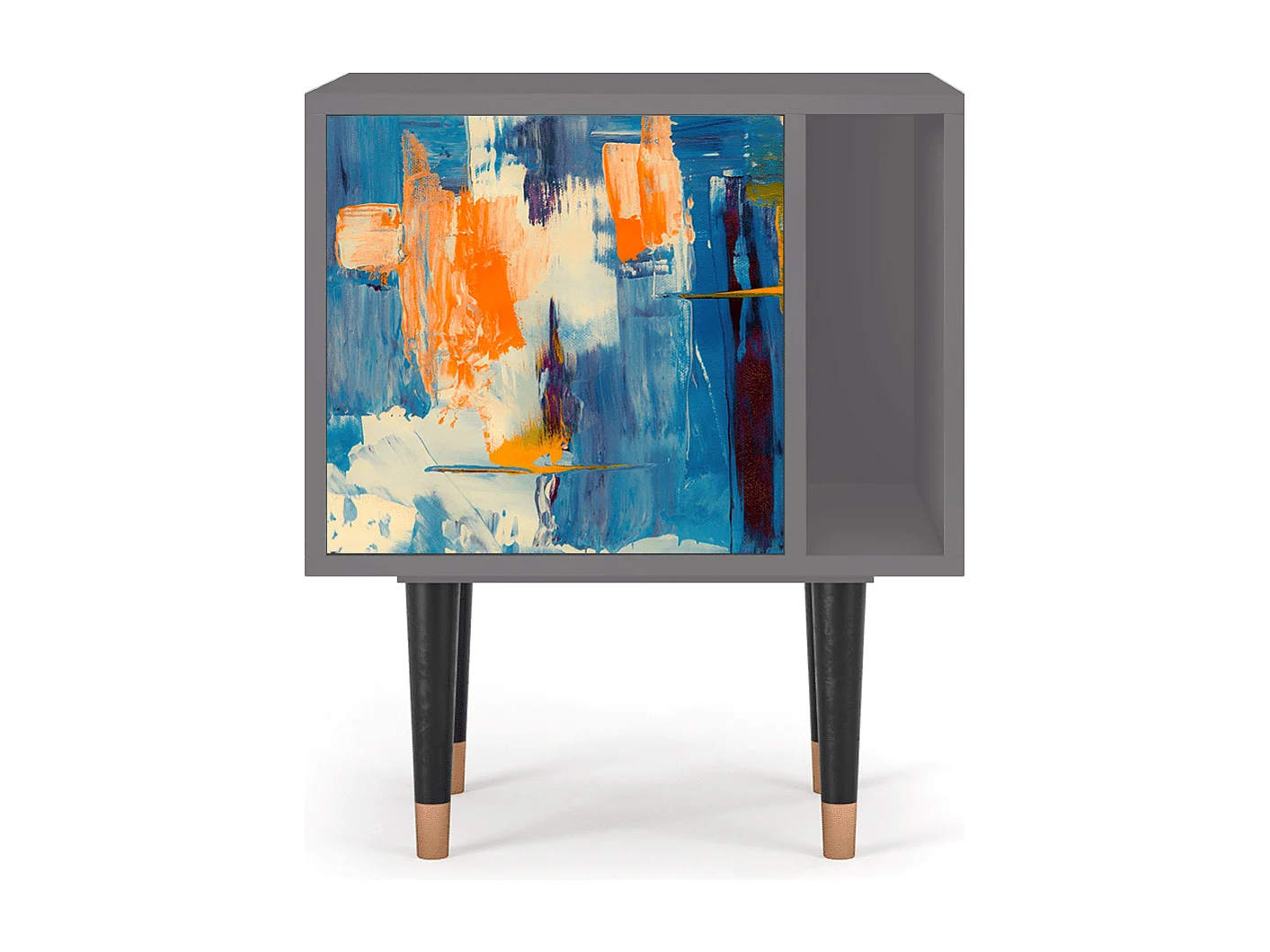 Nachttisch - 57х69х48 cm - S2 - Abstract Expressionism, Grau