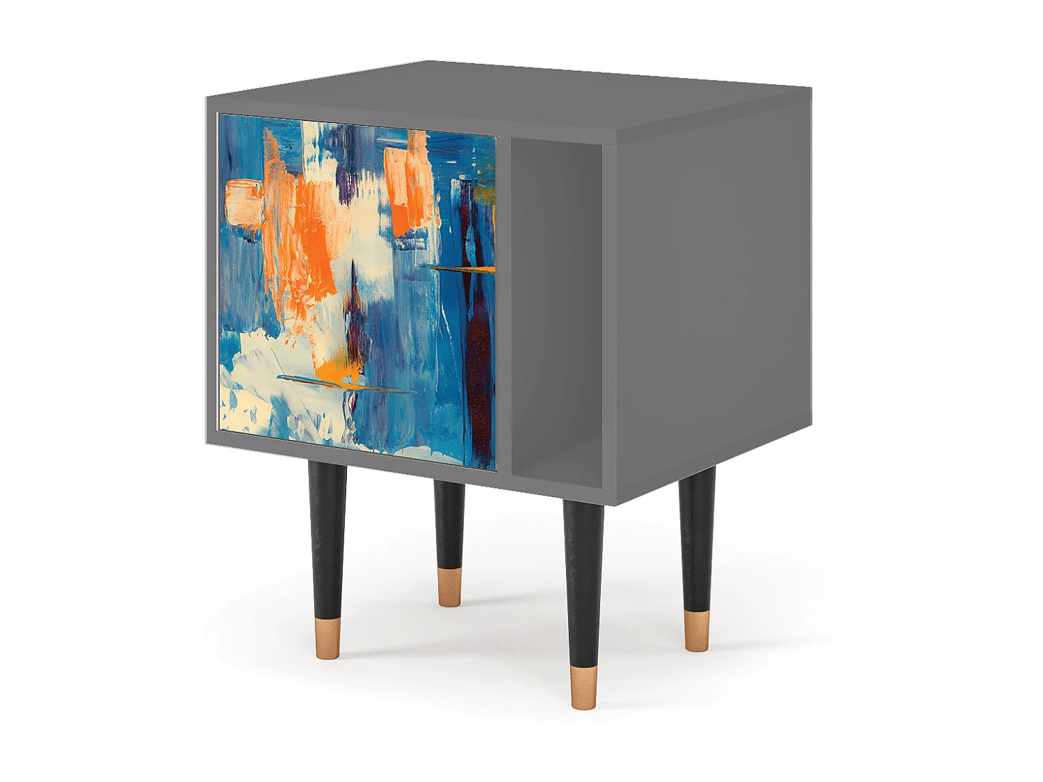 Nachttisch - 57х69х48 cm - S2 - Abstract Expressionism, Grau