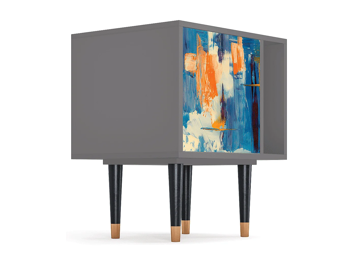 Table de nuit - 57х69х48 cm - S2 - Abstract Expressionism, Gris