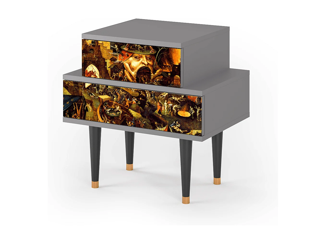 Stolik nocny - 58х58х41 cm - NS1 - Christ in Limbo, Szary