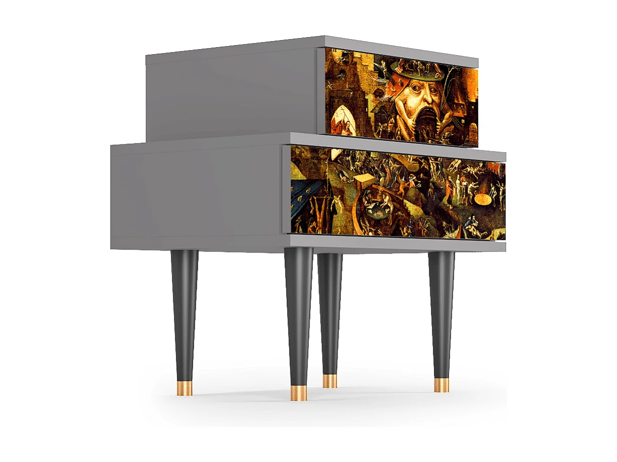 Table de nuit - 58х58х41 cm - NS1 - Christ in Limbo, Gris