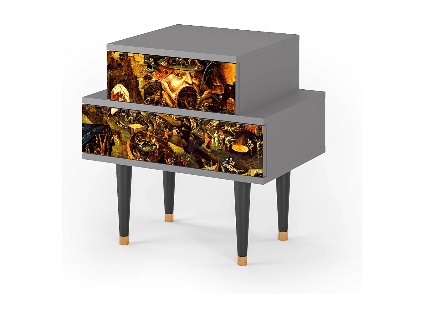 Stolik nocny - 58х58х41 cm - NS1 - Christ in Limbo, Szary