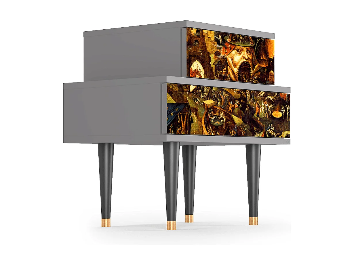 Stolik nocny - 58х58х41 cm - NS1 - Christ in Limbo, Szary