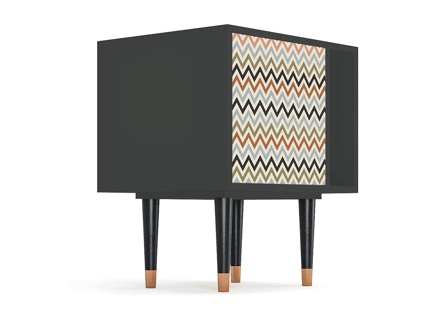 Stolik nocny - 57х69х48 cm - S2 - Bright Ripple, Antracyt