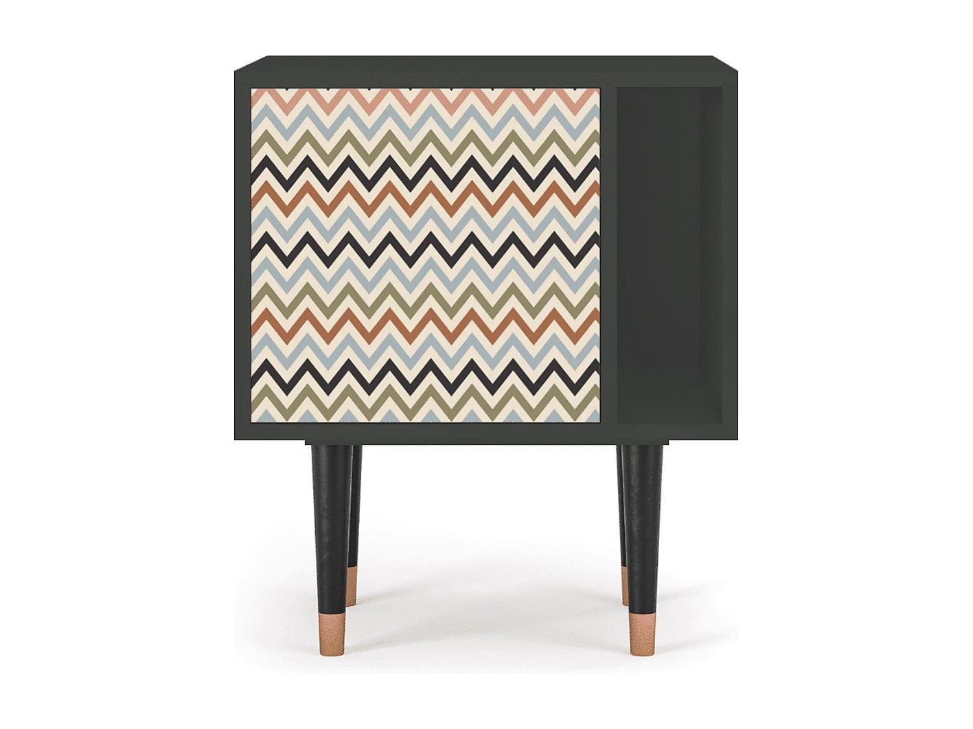 Stolik nocny - 57х69х48 cm - S2 - Bright Ripple, Antracyt