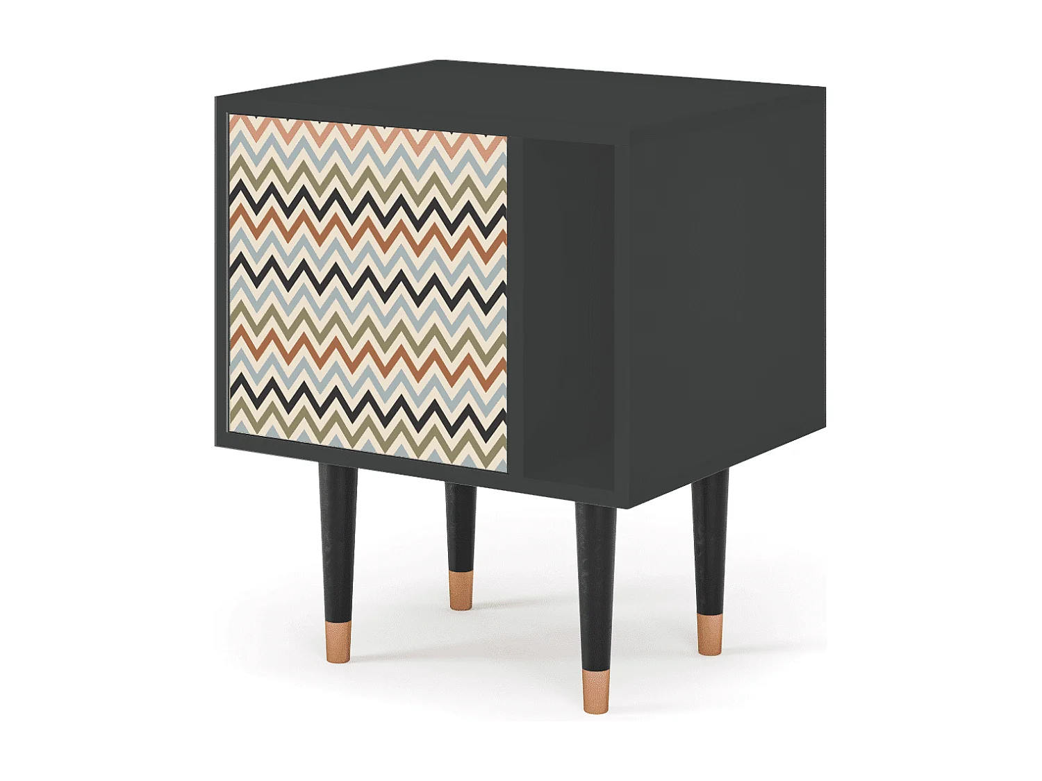 Stolik nocny - 57х69х48 cm - S2 - Bright Ripple, Antracyt