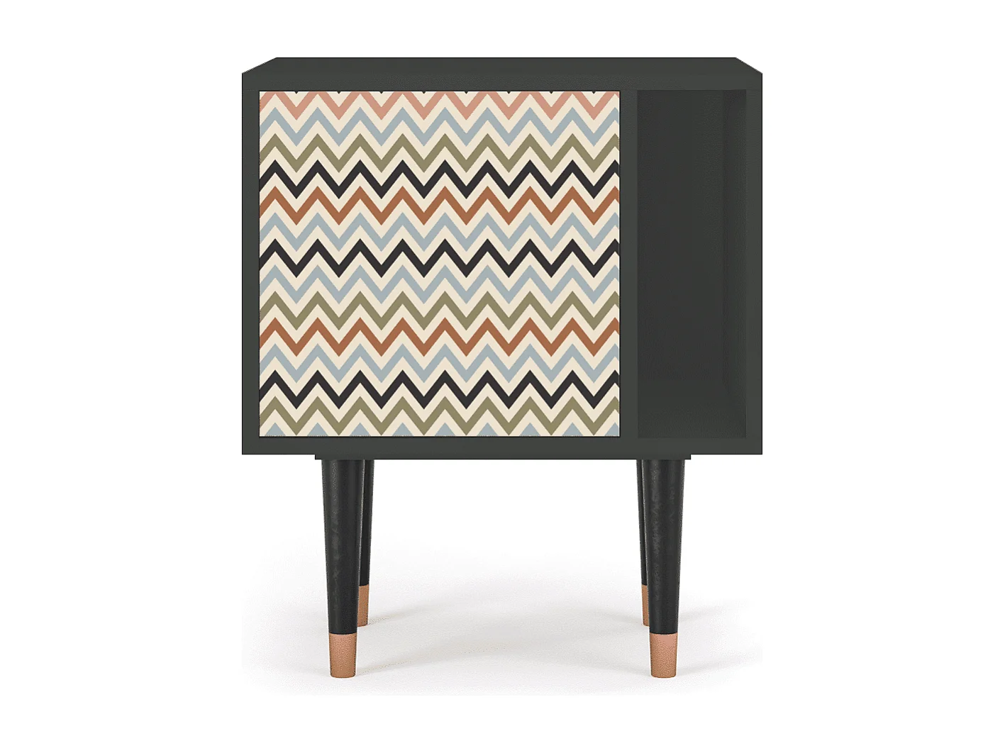 Stolik nocny - 57х69х48 cm - S2 - Bright Ripple, Antracyt