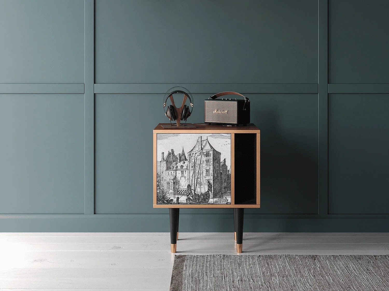 Table de nuit - 57х69х48 cm - S2 - Castle by Breugel, Noyer