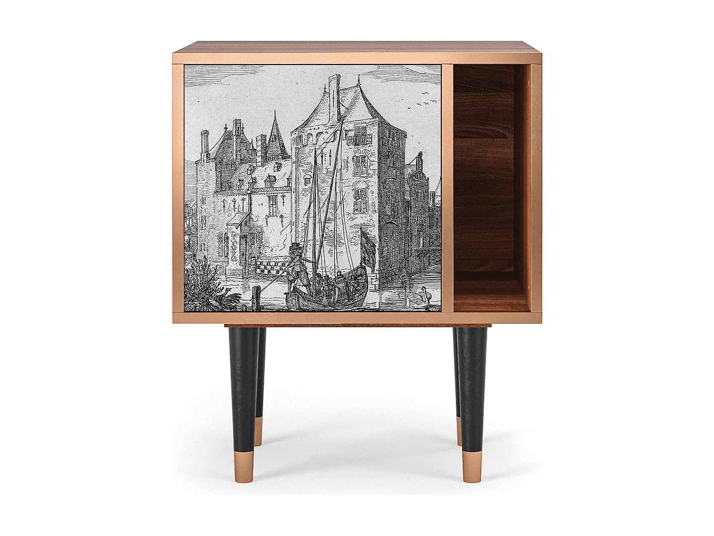 Table de nuit - 57х69х48 cm - S2 - Castle by Breugel, Noyer