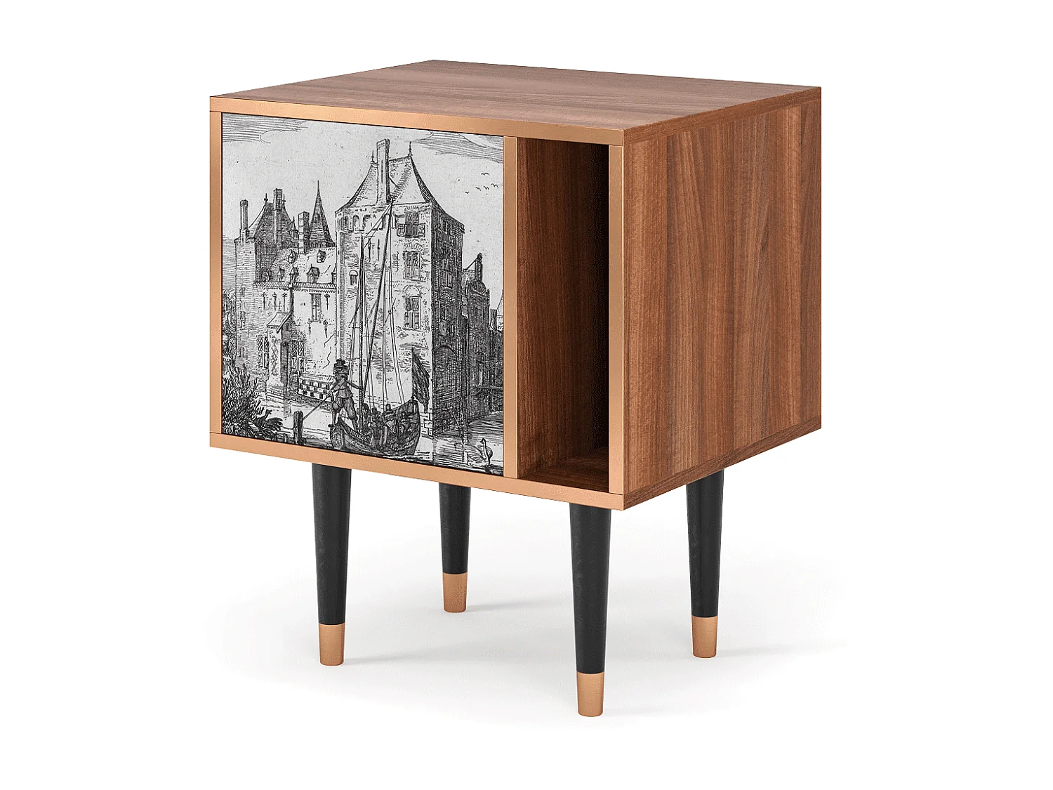 Table de nuit - 57х69х48 cm - S2 - Castle by Breugel, Noyer