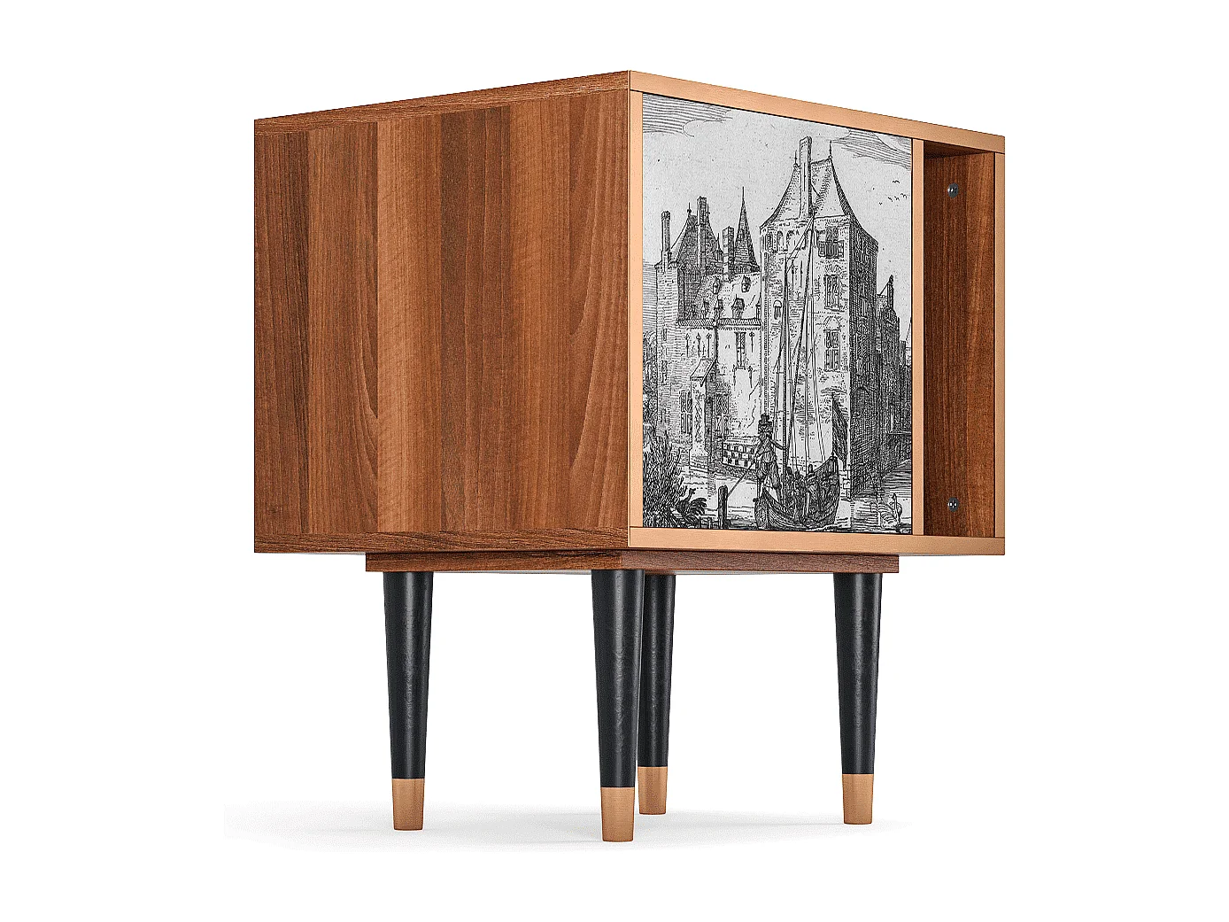 Table de nuit - 57х69х48 cm - S2 - Castle by Breugel, Noyer