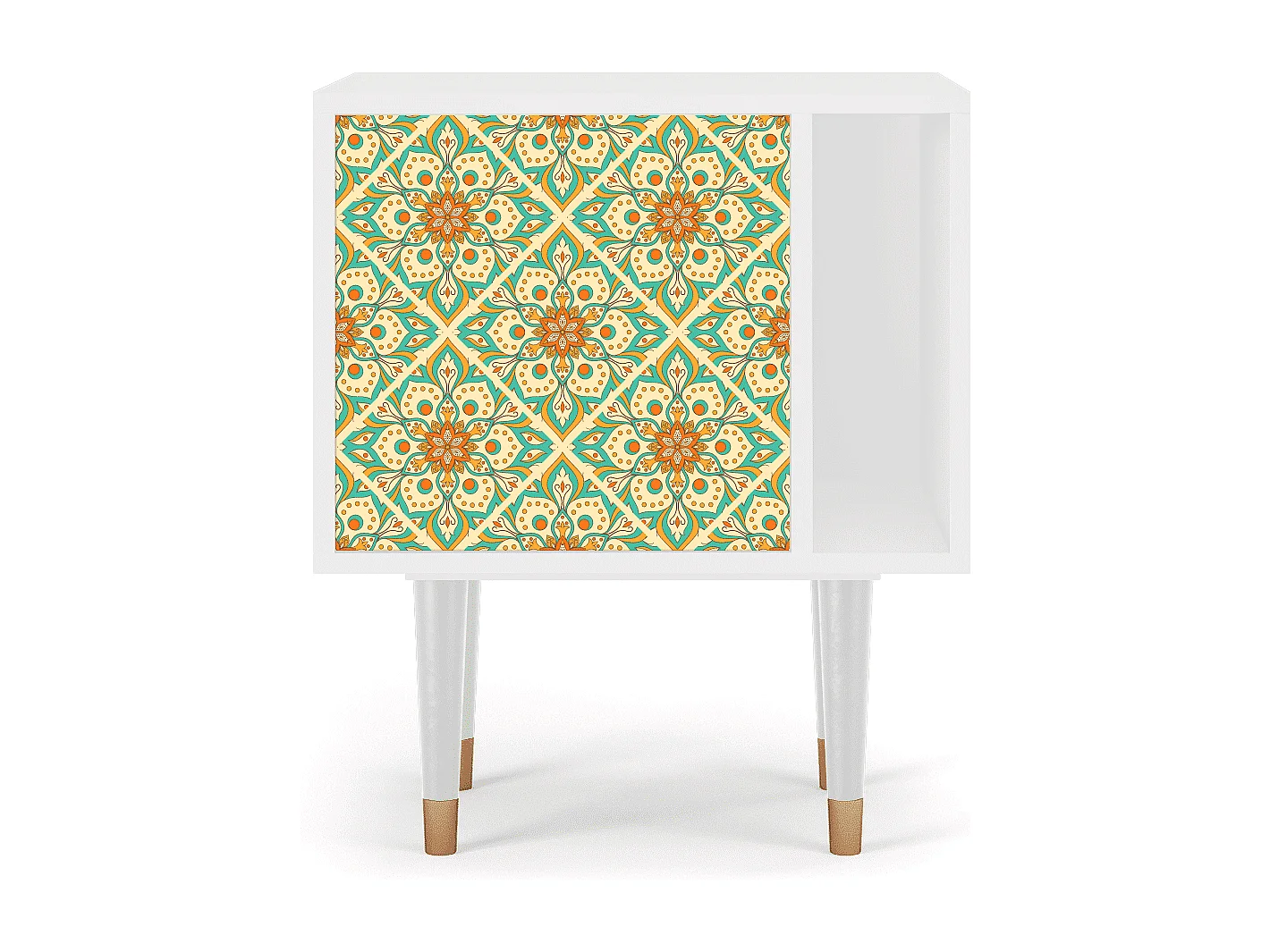 Table de nuit - 57х69х48 cm - S2 - Hindu Daisy, Blanc