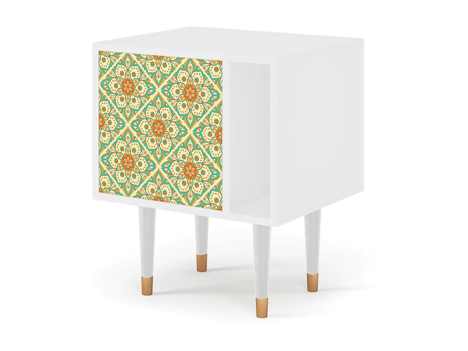 Stolik nocny - 57х69х48 cm - S2 - Hindu Daisy, Biały