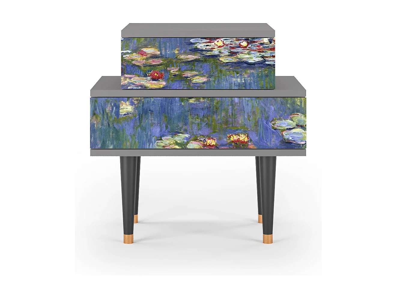 Criado-mudo - 58х58х41 cm - NS1 - The water lily pond  , Cinza