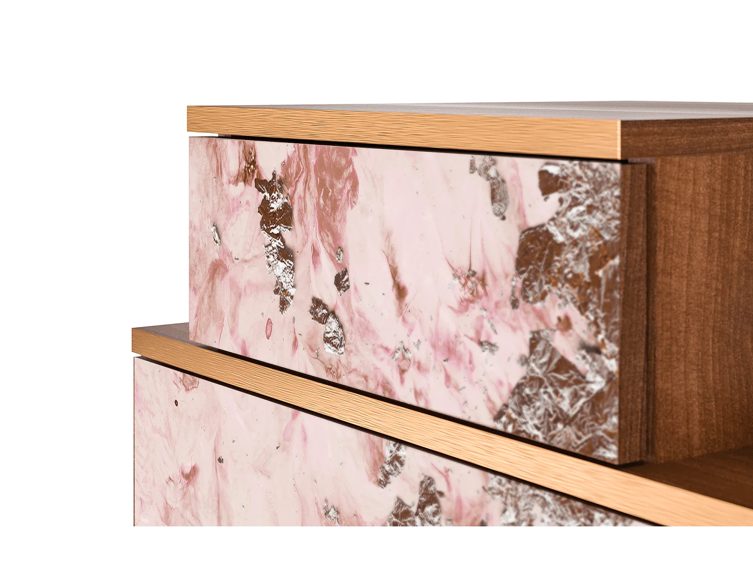 Stolik nocny - 58х58х41 cm - NS1 - Cotton Candy, Orzech