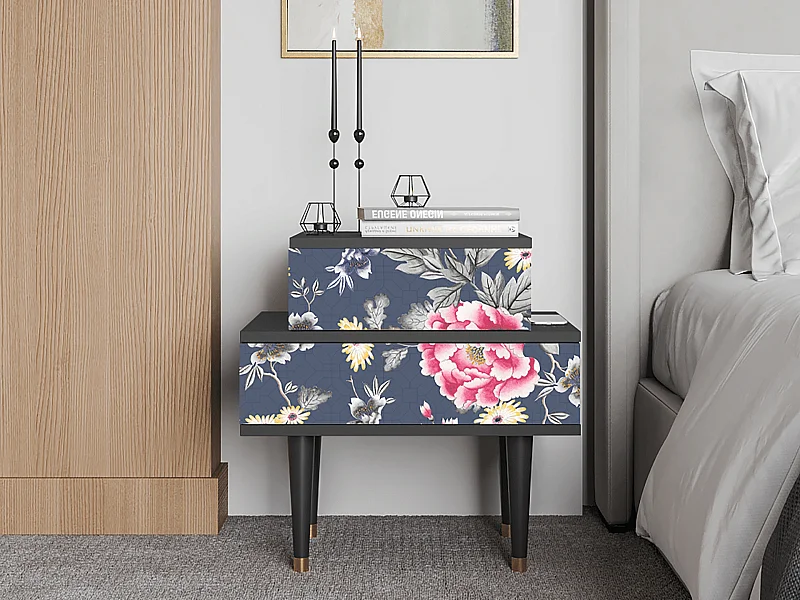 Comodino - 58х58х41 cm - NS1 - Dark Flower Bed, Antracite