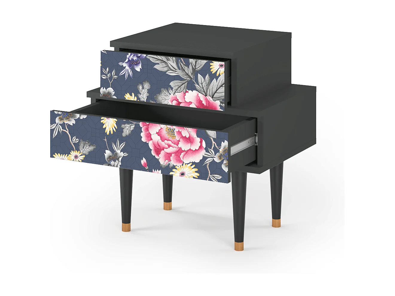 Comodino - 58х58х41 cm - NS1 - Dark Flower Bed, Antracite