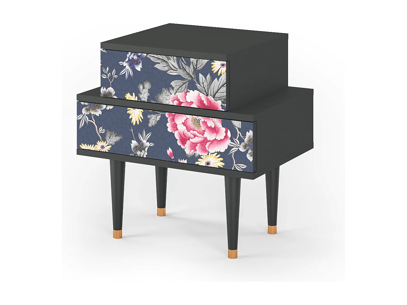 Table de nuit - 58х58х41 cm - NS1 - Dark Flower Bed, Anthracite