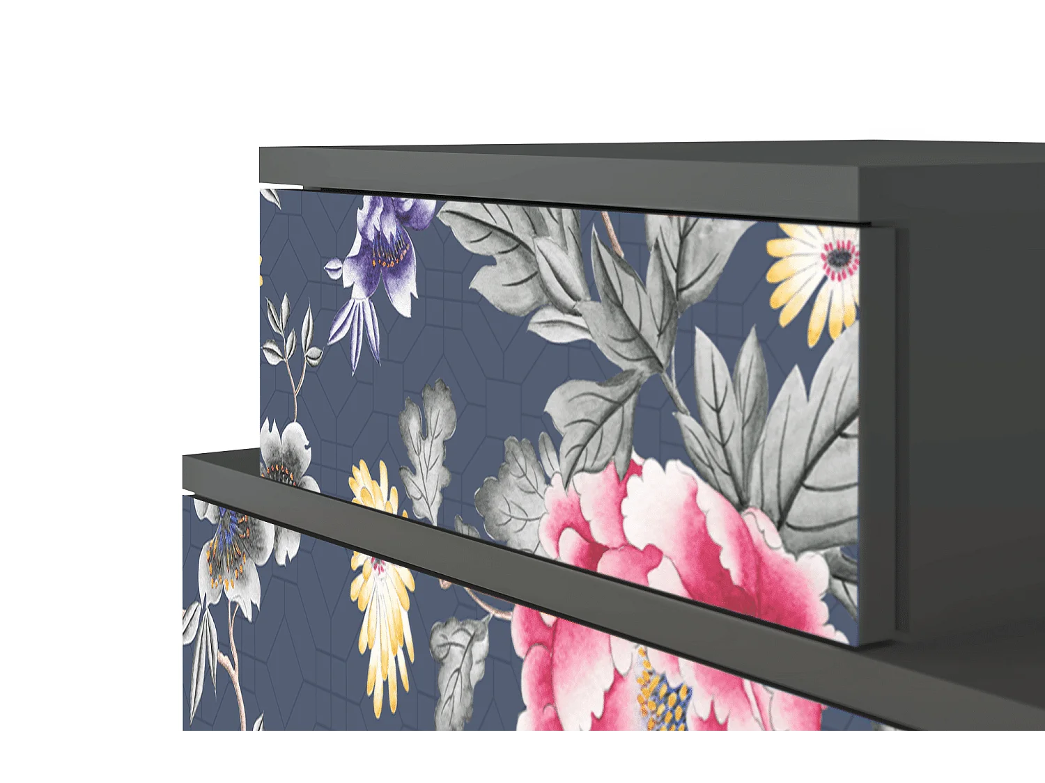 Table de nuit - 58х58х41 cm - NS1 - Dark Flower Bed, Anthracite