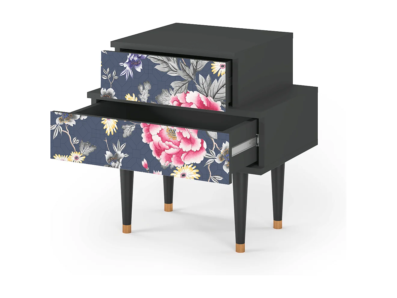 Table de nuit - 58х58х41 cm - NS1 - Dark Flower Bed, Anthracite