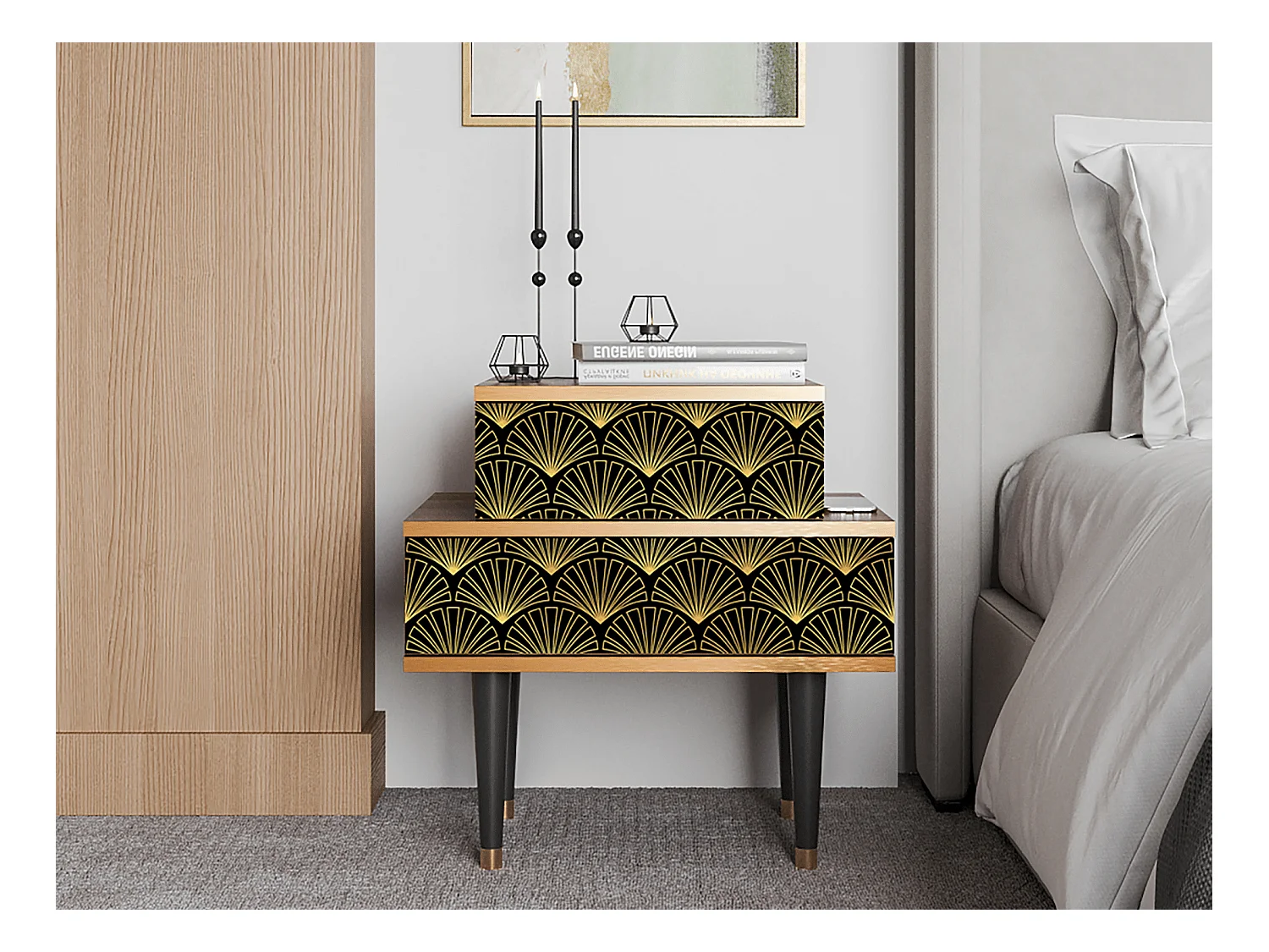 Table de nuit - 58х58х41 cm - NS1 - Bird of Juno, Noyer